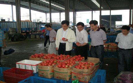 2011年6月嘉興市委常委、市政府常務(wù)副市長蔣唯民一行蒞臨蔬菜市場視察菜籃子供應(yīng)工作